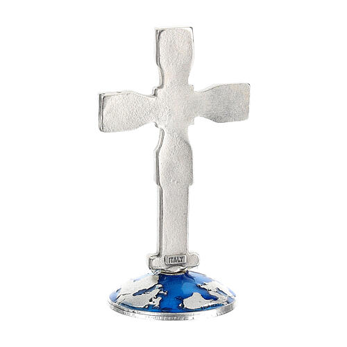 Kreuz mit Globus-Sockel aus Zamack, 8 cm 3