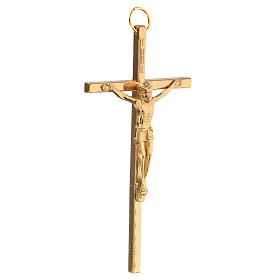 Golden metal crucifix classic style 11 cm