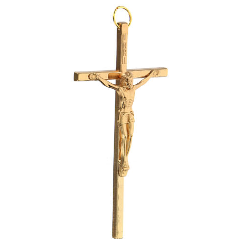 Golden metal crucifix classic style 11 cm 2