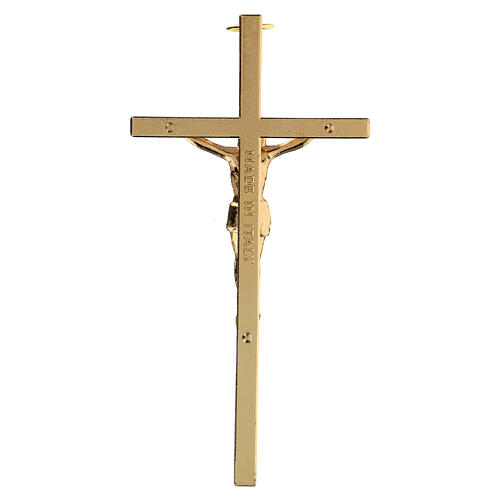 Golden metal crucifix classic style 11 cm 3