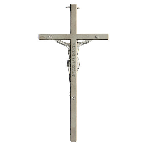 Traditionelles Kreuz aus versilbertem Metall, 11 cm 3