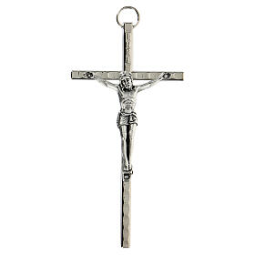 Traditional cross, silver-plated metal, 11 cm