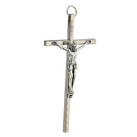 Traditional cross, silver-plated metal, 11 cm