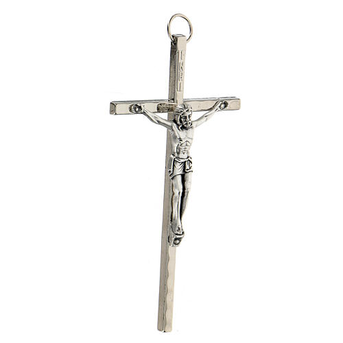 Krzyż tradycyjny, metal posrebrzany, 11 cm 2