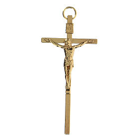 Traditional cross of gold plated metal 8 cm