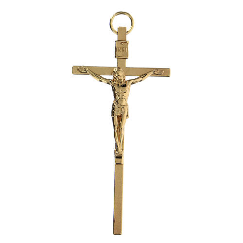 Traditional cross of gold plated metal 8 cm 1