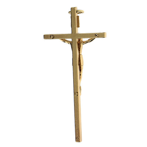 Traditional cross of gold plated metal 8 cm 2