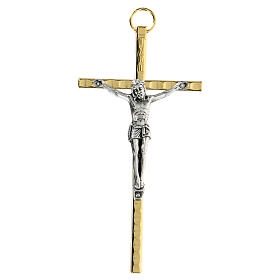 Bicoloured metallic crucifix 11 cm