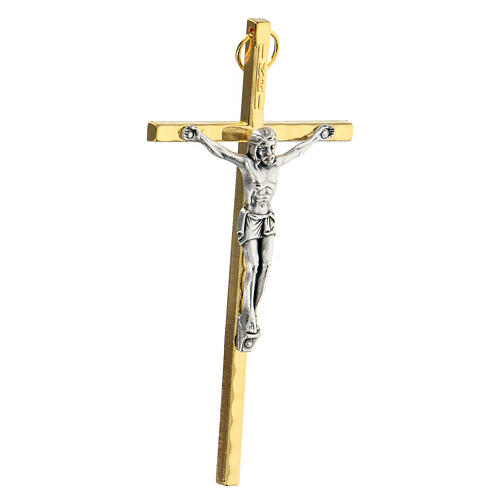 Bicoloured metallic crucifix 11 cm 2