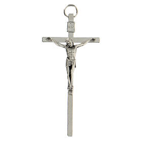 Klassisches Kreuz aus versilbertem Metall, 8 cm