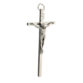 Classic cross, silver-plated metal, 8 cm
