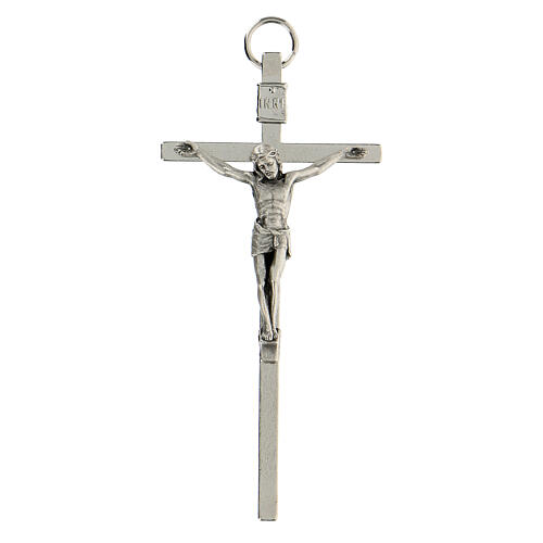 Croce classica metallo argentato 8 cm  1