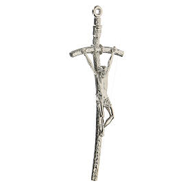 Pastoralkreuz aus versilbertem Metall, 14 cm