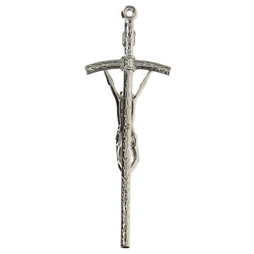 Pastoralkreuz aus versilbertem Metall, 14 cm 4