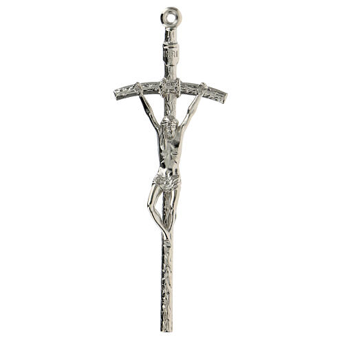 Croix pastorale métal argenté 14 cm 1