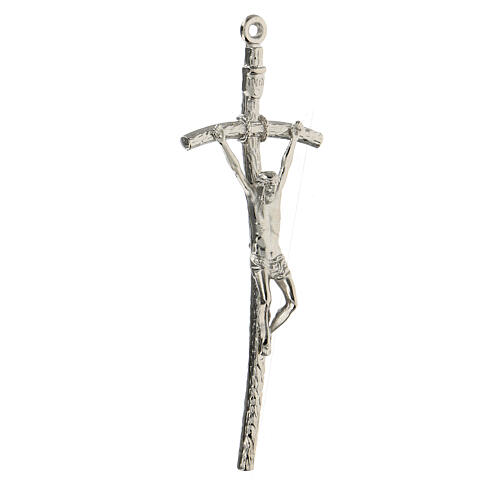 Croix pastorale métal argenté 14 cm 2