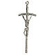 Croix pastorale métal argenté 14 cm s1