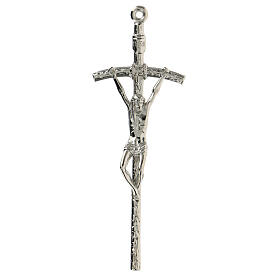Croce pastorale metallo argentato 14 cm 
