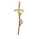 Crucifijo pastoral metal dorado 14 cm s2