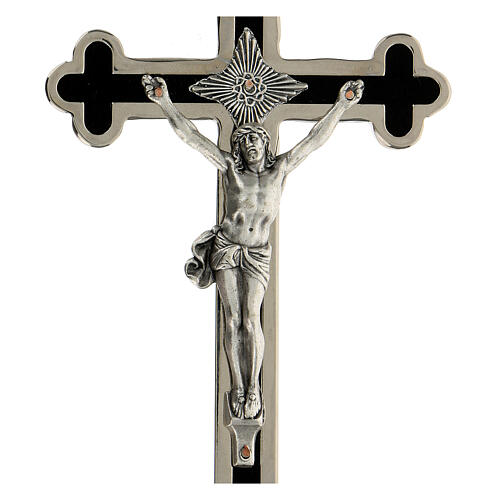 Cruz para sacerdotes trilobulada latón esmaltado 16x8 cm 2