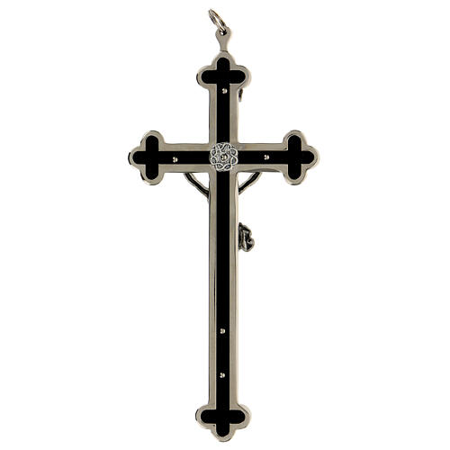 Cruz para sacerdotes trilobulada latón esmaltado 16x8 cm 4