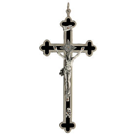 Cruz em trevo para sacerdotes latão esmaltado 16x8 cm