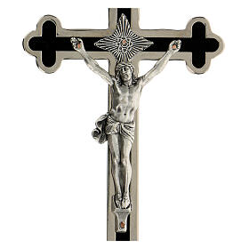 Cruz em trevo para sacerdotes latão esmaltado 16x8 cm