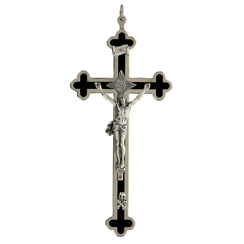 Cruz em trevo para sacerdotes latão esmaltado 16x8 cm 1