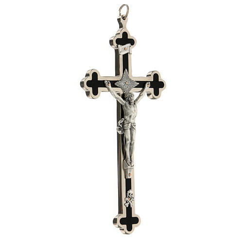Cruz em trevo para sacerdotes latão esmaltado 16x8 cm 3