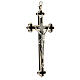 Enamelled brass trefoil cross for priests 16x8 cm s3