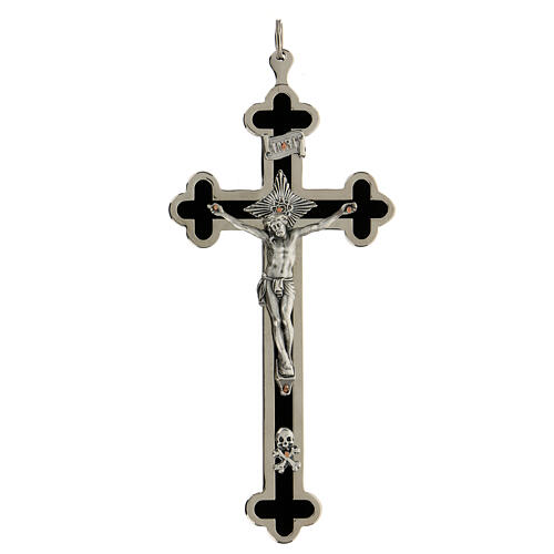 Crucifijo para sacerdotes trilobulado latón 14x6 cm 1