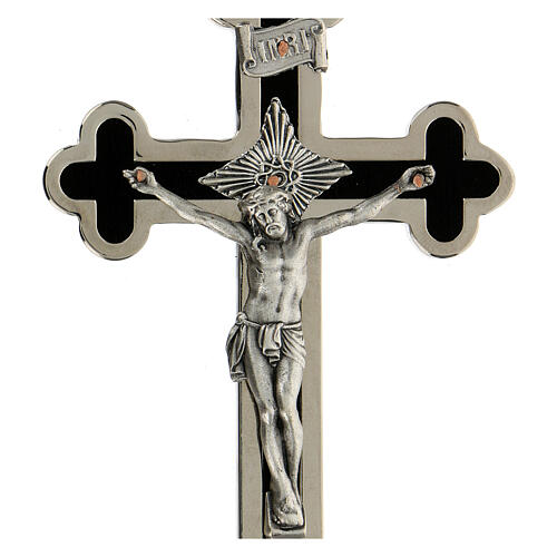 Crucifijo para sacerdotes trilobulado latón 14x6 cm 2