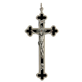 Trefoil brass crucifix for priests 14x6 cm