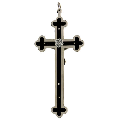 Trefoil brass crucifix for priests 14x6 cm 4