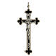 Trefoil brass crucifix for priests 14x6 cm s1
