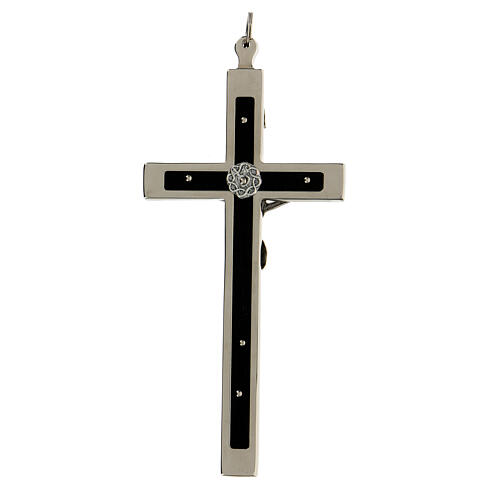 Straight cross for priests, enamelled brass, 14x6 cm 4