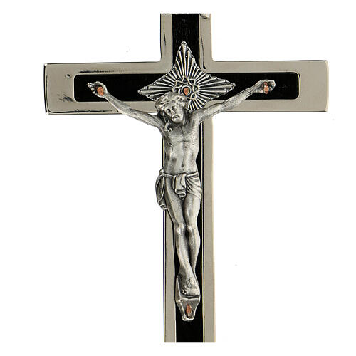 Cruz para sacerdotes lineal latón esmaltado 14x6 cm 2