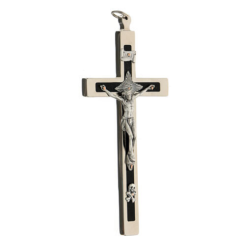 Cruz para sacerdotes lineal latón esmaltado 14x6 cm 3