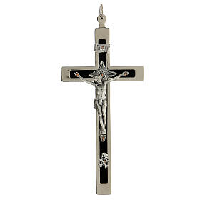 Croce per sacerdoti lineare ottone smaltato 14x6 cm 
