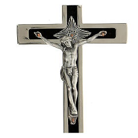Cruz reta para sacerdotes latão esmaltado 14x6 cm
