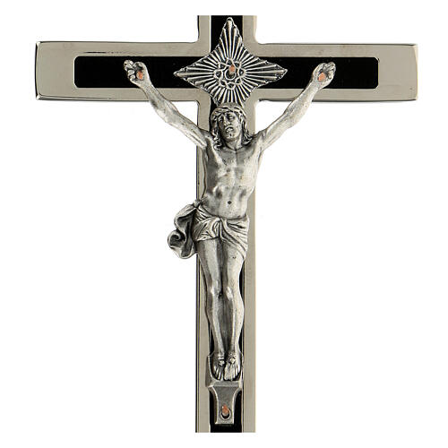 Crucifijo para sacerdotes lineal latón 16x7 cm 2