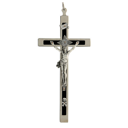Crucifix for priests linear brass 16x7 cm 1