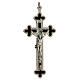 Crocifisso per sacerdoti trilobato ottone smaltato 11x5 cm s1