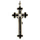 Crocifisso per sacerdoti trilobato ottone smaltato 11x5 cm s4