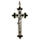 Trefoil crucifix for priests in enameled brass 11x5 cm s1