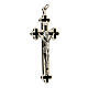 Trefoil crucifix for priests in enameled brass 11x5 cm s3