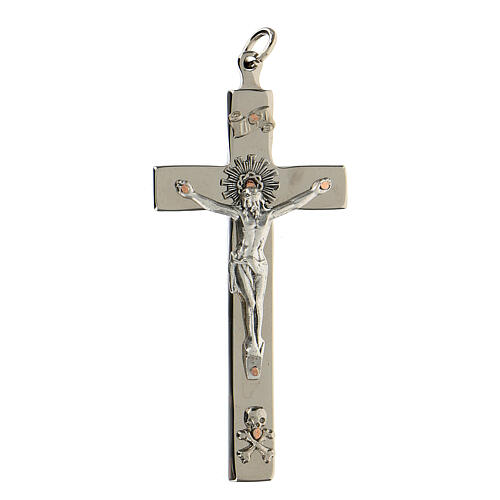 Crucifix for priests linear brass 7x3 cm 1