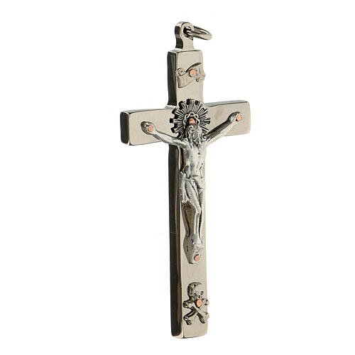 Crucifix for priests linear brass 7x3 cm 2