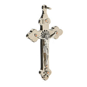 Crucifix for priests, budded shape, brass, 7x4 cm