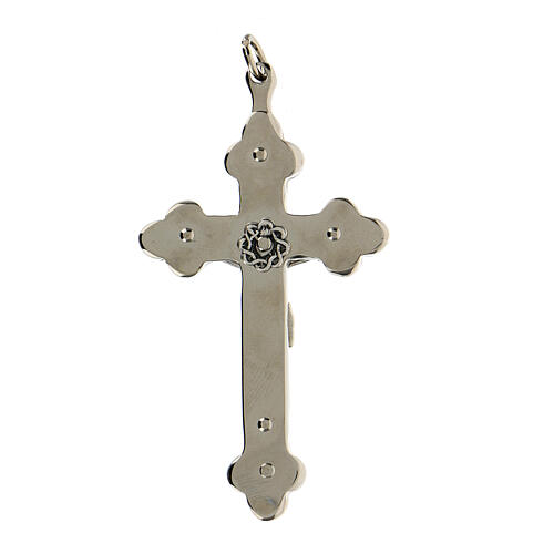 Crucifix for priests, budded shape, brass, 7x4 cm 3